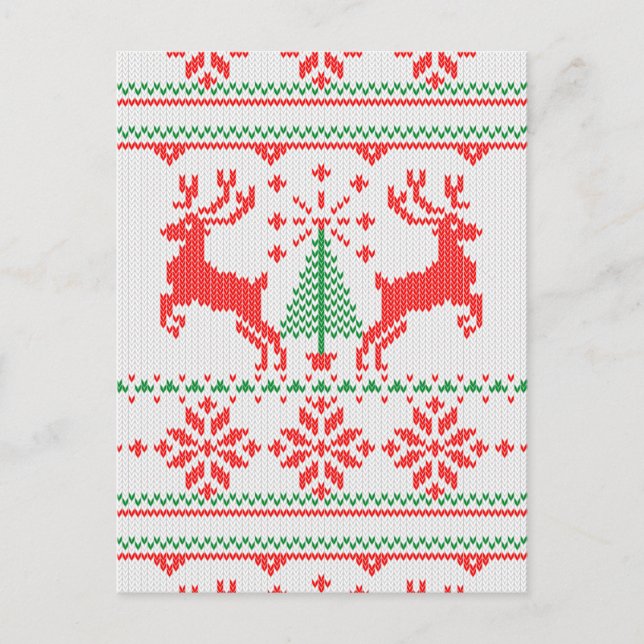 Cartes Pour Fêtes Annuelles Classic Happy Holidays White Knit Ugly Sweater (Devant)
