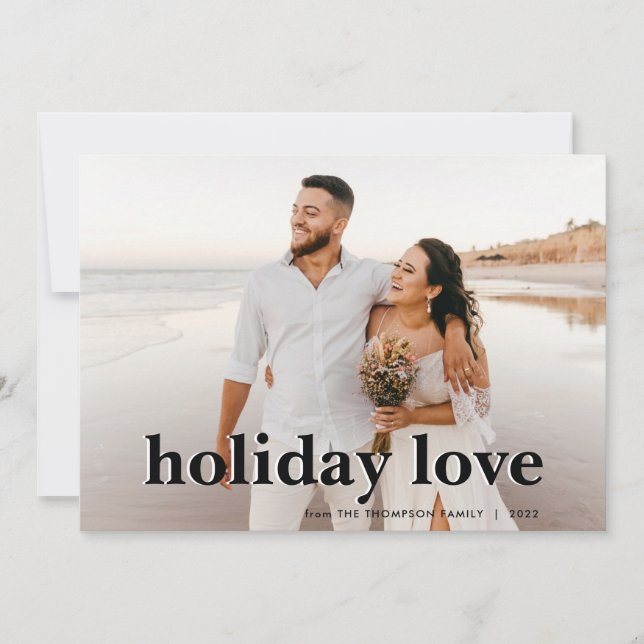 Cartes Pour Fêtes Annuelles Classic Holiday Love Newds Weds Photo Holiday Card (Devant)
