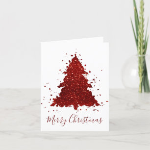 Cartes Pour Fêtes Annuelles Classic Merry Christmas   Rich Festive Crimson Red