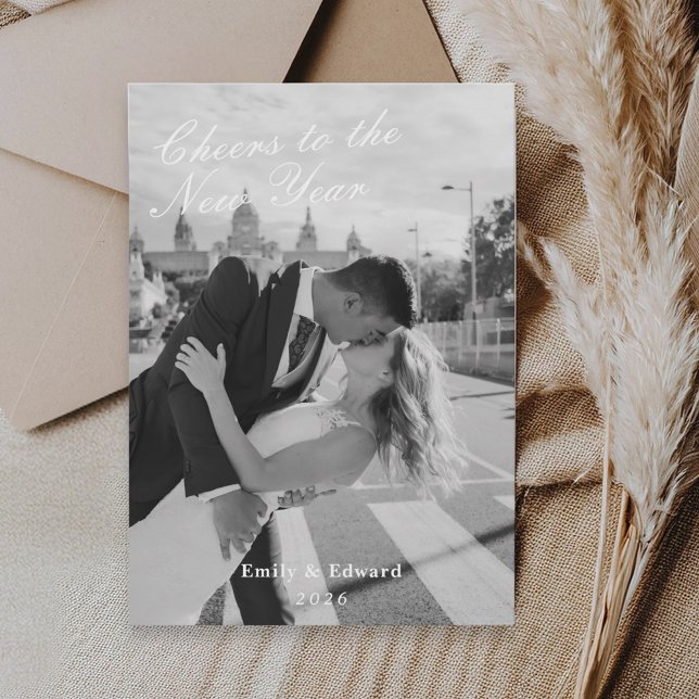 Cartes Pour Fêtes Annuelles Classic Minimalist New Years Newlywed Photo (Créateur téléchargé)