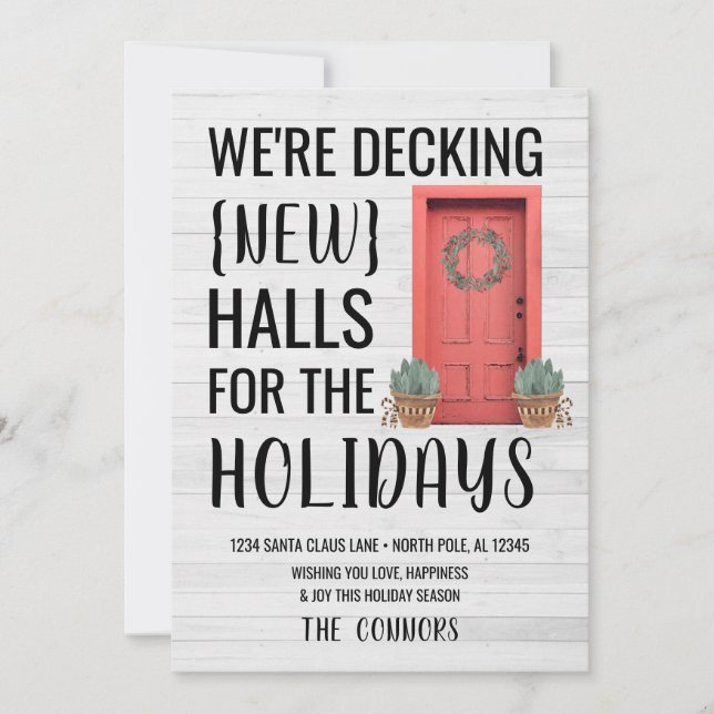 Cartes Pour Fêtes Annuelles Classic New Home Adresse Holiday Christmas Card (Devant)