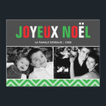 Cartes Pour Fêtes Annuelles Classic Red and Green Joyeux Noël Photo<br><div class="desc">Spread the holiday cheer with these bright and colorful Christmas cards.</div>