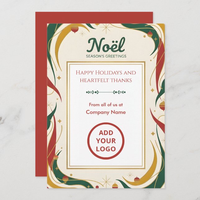 Cartes Pour Fêtes Annuelles Classic Retro Noël | Branding Suite Edition (Devant / Derrière)