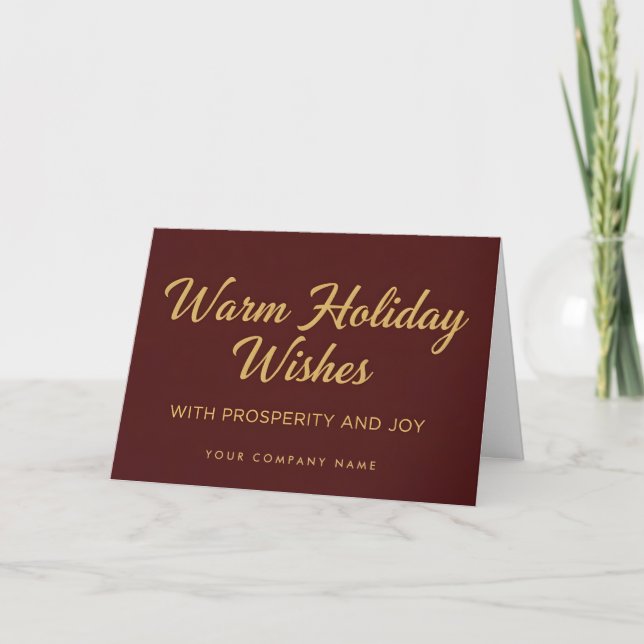 Cartes Pour Fêtes Annuelles Classic Retro Script Warm Holiday Wishes Card (Devant)