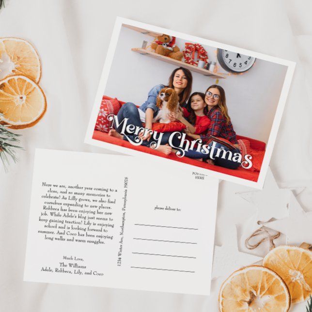 Cartes Pour Fêtes Annuelles Classic Simple Joyeux Noël Année En Revue (Créateur téléchargé)