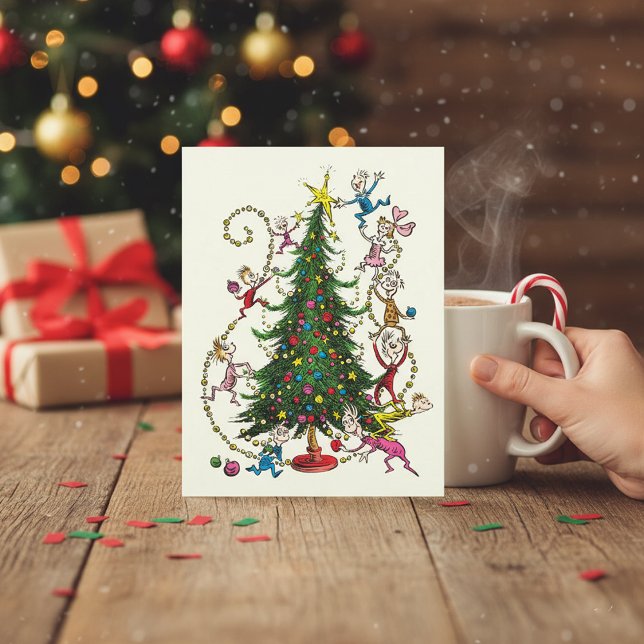 Cartes Pour Fêtes Annuelles Classic The Grinch | Arbre de Noël (Créateur téléchargé)