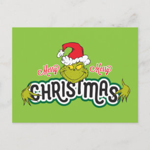 Cartes Pour Fêtes Annuelles Classic The Grinch   Joyeux Joyeux Noël