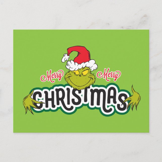 Cartes Pour Fêtes Annuelles Classic The Grinch | Joyeux Joyeux Noël (Devant)