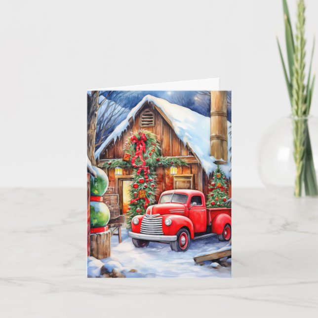 Cartes Pour Fêtes Annuelles Classic Wintertime Farmhouse Merry Christmas (Devant)