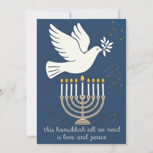 Cartes Pour Fêtes Annuelles Classique Amour et Paix et Élégant Hanukkah person