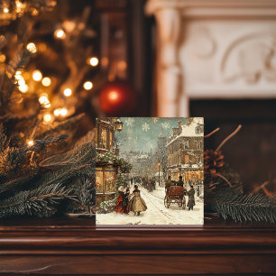 Cartes Pour Fêtes Annuelles Classique d'hiver vintage de Londres