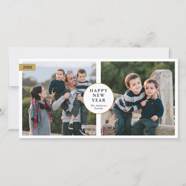 Cartes Pour Fêtes Annuelles Classique Moderne 2 Photo Bonne année 2021 (Devant)