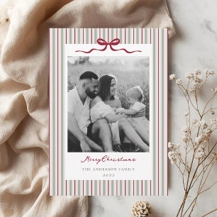 Cartes Pour Fêtes Annuelles Classique Moderne Photo Recto-Verso avec Ruban et