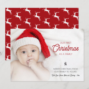 Cartes Pour Fêtes Annuelles Classique Notre Première Noël En Tant Que Famille