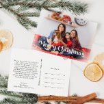 Cartes Pour Fêtes Annuelles Classique Simple Joyeux Noël Plein Photo<br><div class="desc">Célébrez la saison avec cette carte postale unique et classique de Noël joyeux pleine photo avec une touche de charme vintage. Le design minimaliste présente une élégante palette de couleurs blanches et noires, évoquant l'esprit cosy de l'hiver. Son attrait moderne et ludique, associé à la formulation traditionnelle, crée un équilibre...</div>