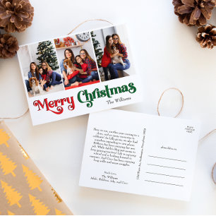 Cartes Pour Fêtes Annuelles Classique Simple `Joyeux Noël Trois Photo