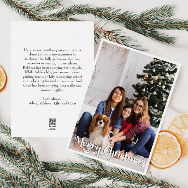 Cartes Pour Fêtes Annuelles Classique Simple Joyeux Noël Vertical Photo Pleine (Créateur téléchargé)