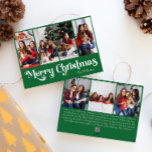 Cartes Pour Fêtes Annuelles Classique Simple Vert Joyeux Noël Sept Photo<br><div class="desc">Célébrez la saison avec cette carte unique, simple et classique de vacances de Noël Joyeux sept photo avec une touche de charme vintage. Le design minimaliste présente une élégante palette de couleurs vertes et blanches, évoquant l'esprit cosy de l'hiver. Son attrait moderne et ludique, associé à la formulation traditionnelle, crée...</div>