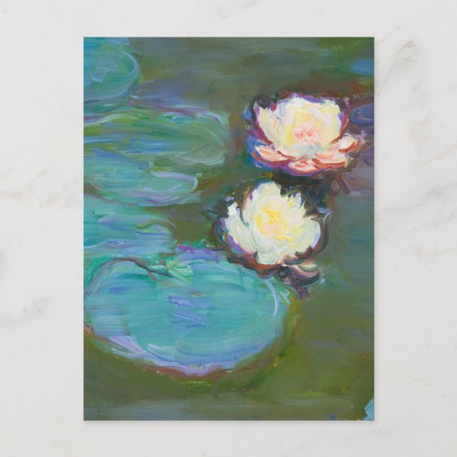 Cartes Pour Fêtes Annuelles Claude Monet Impressionniste L'Eau Lillies Nymphea (Devant)