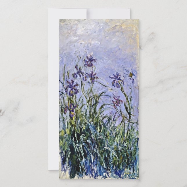 Cartes Pour Fêtes Annuelles Claude Monet - Iris Mauves (Devant)