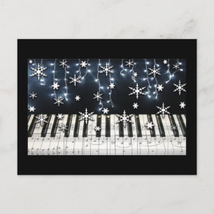 Cartes Pour Fêtes Annuelles Clavier de Flamme de neige Piano Christmas