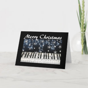 Cartes Pour Fêtes Annuelles Clavier de flocon de neige de Noël de piano
