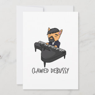 Cartes Pour Fêtes Annuelles Clawsy Piano Player Chat Pun Fun Cadeau