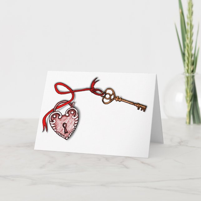 Cartes Pour Fêtes Annuelles Clé de mon coeur (Devant)