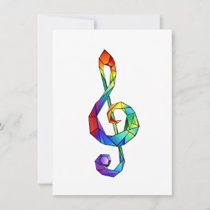 Cartes Pour Fêtes Annuelles Clé de musique arc-en-ciel