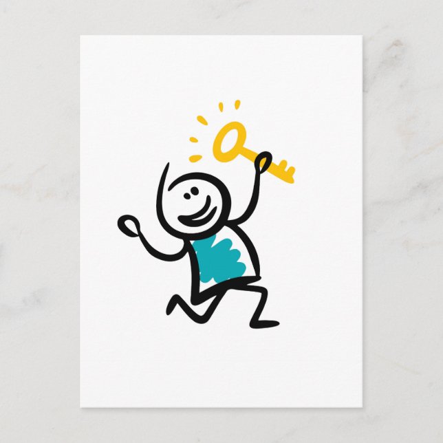 Cartes Pour Fêtes Annuelles Clé dorée (Devant)