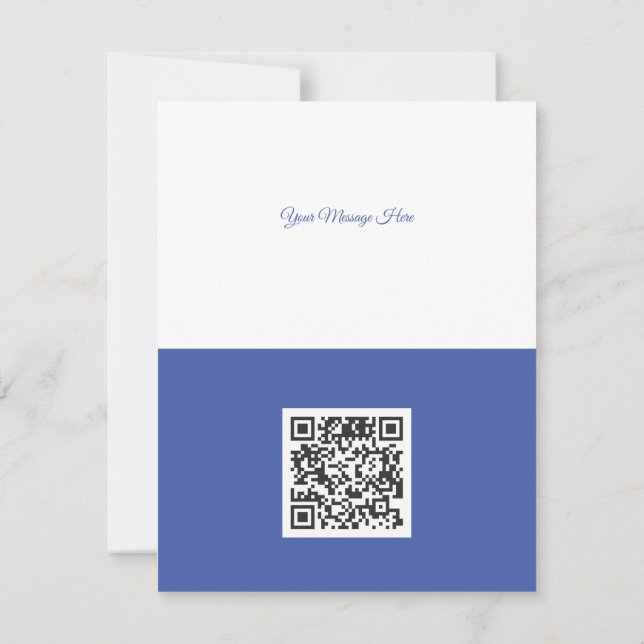 Cartes Pour Fêtes Annuelles Clean Blue Entreprise QR Code Arbre de Noël (Dos)