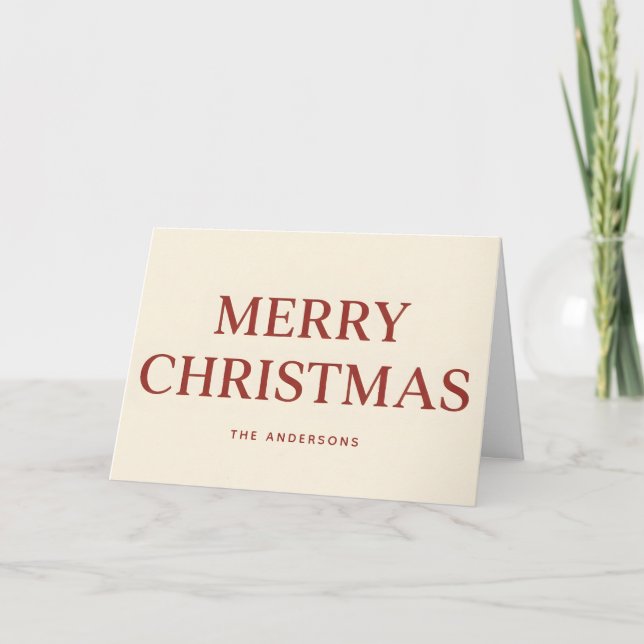Cartes Pour Fêtes Annuelles Clean Serif Retro Script Merry Christmas (Devant)