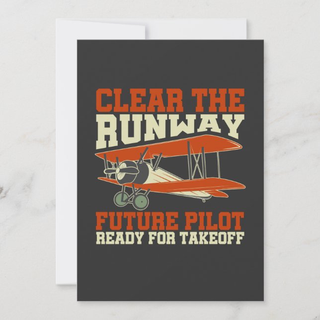 Cartes Pour Fêtes Annuelles Clear the Runway Future Pilot Ready For Takeoff (Devant)
