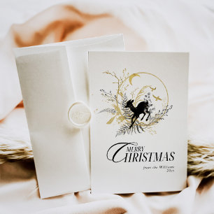 Cartes Pour Fêtes Annuelles Clessy Floral Deer Photo personnalisée Noël