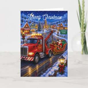 Cartes Pour Fêtes Annuelles Clients de l'entreprise de dépanneuse drôle Noël