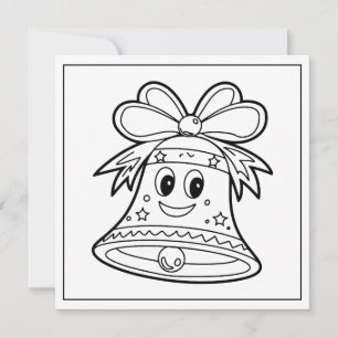 Cartes Pour Fêtes Annuelles Cloche de coloriage de Noël festif