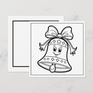 Cartes Pour Fêtes Annuelles Cloche de coloriage de Noël festif