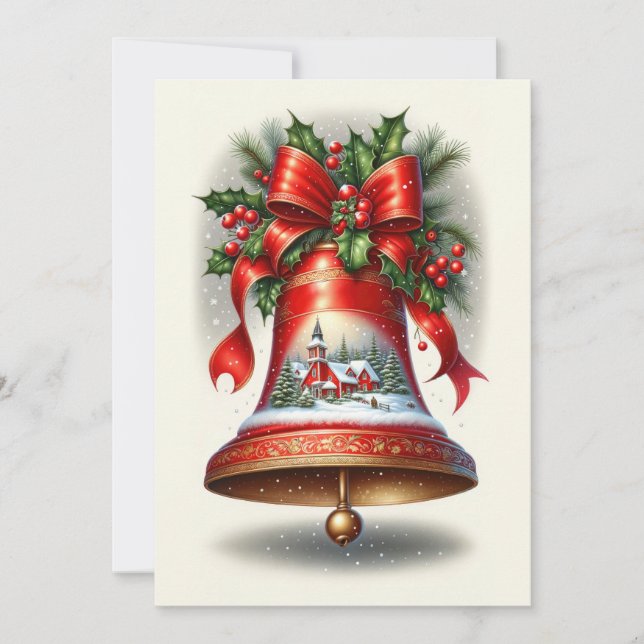 Cartes Pour Fêtes Annuelles Cloche de Noël Yuletide (Devant)