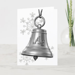 Cartes Pour Fêtes Annuelles Cloches Argent Table Périodique Noël Science Neige