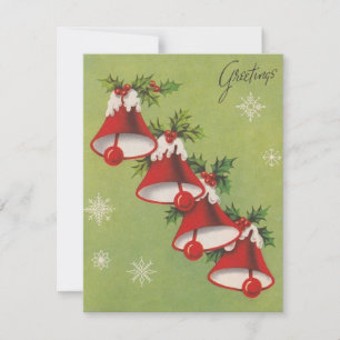 Cartes Pour Fêtes Annuelles Cloches de vœux de Noël vintage