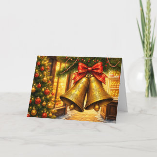 Cartes Pour Fêtes Annuelles Cloches dorées de Noël