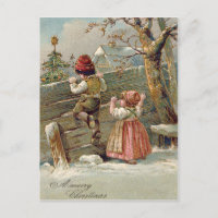 Clôture d'enfants arbre de Noël cottage d'hiver