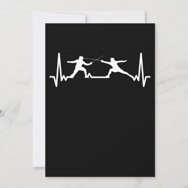 Cartes Pour Fêtes Annuelles Clôture Jeu joueur fencer sport cardiogramme clôtu (Devant)