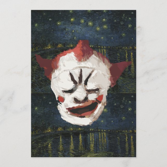 Cartes Pour Fêtes Annuelles Clown Cadavre Tueur des Égouts de Paris (Devant)