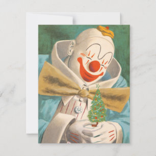 Cartes Pour Fêtes Annuelles Clown de Noël Vintage Arbre de retenue