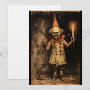 Cartes Pour Fêtes Annuelles Clown gothique vintage effrayant de Creepmas