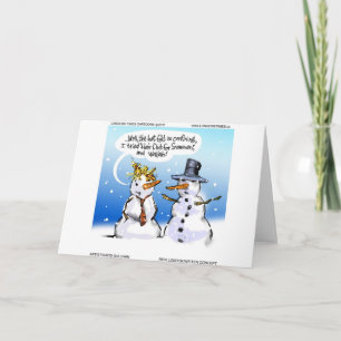 Cartes Pour Fêtes Annuelles Club de cheveux pour bonhommes de neige Noël drôle