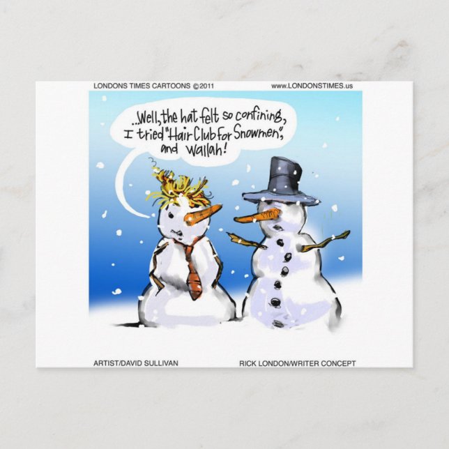 Cartes Pour Fêtes Annuelles Club De Coiffure Pour Snowmen Funky Noël (Devant)
