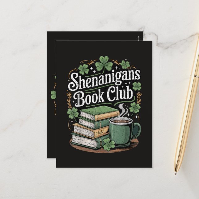 Cartes Pour Fêtes Annuelles Club de lecture St-Patrick (Devant/Arrière en situation)