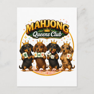 Cartes Pour Fêtes Annuelles Club des Reines de Mahjong Adorables Dachshunds